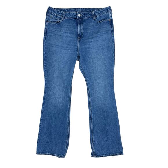 OLD NAVY Extra High Rise Flare Jeans Women’s Size 14 Medium Wash 30” Inseam - Picture 1 of 8
